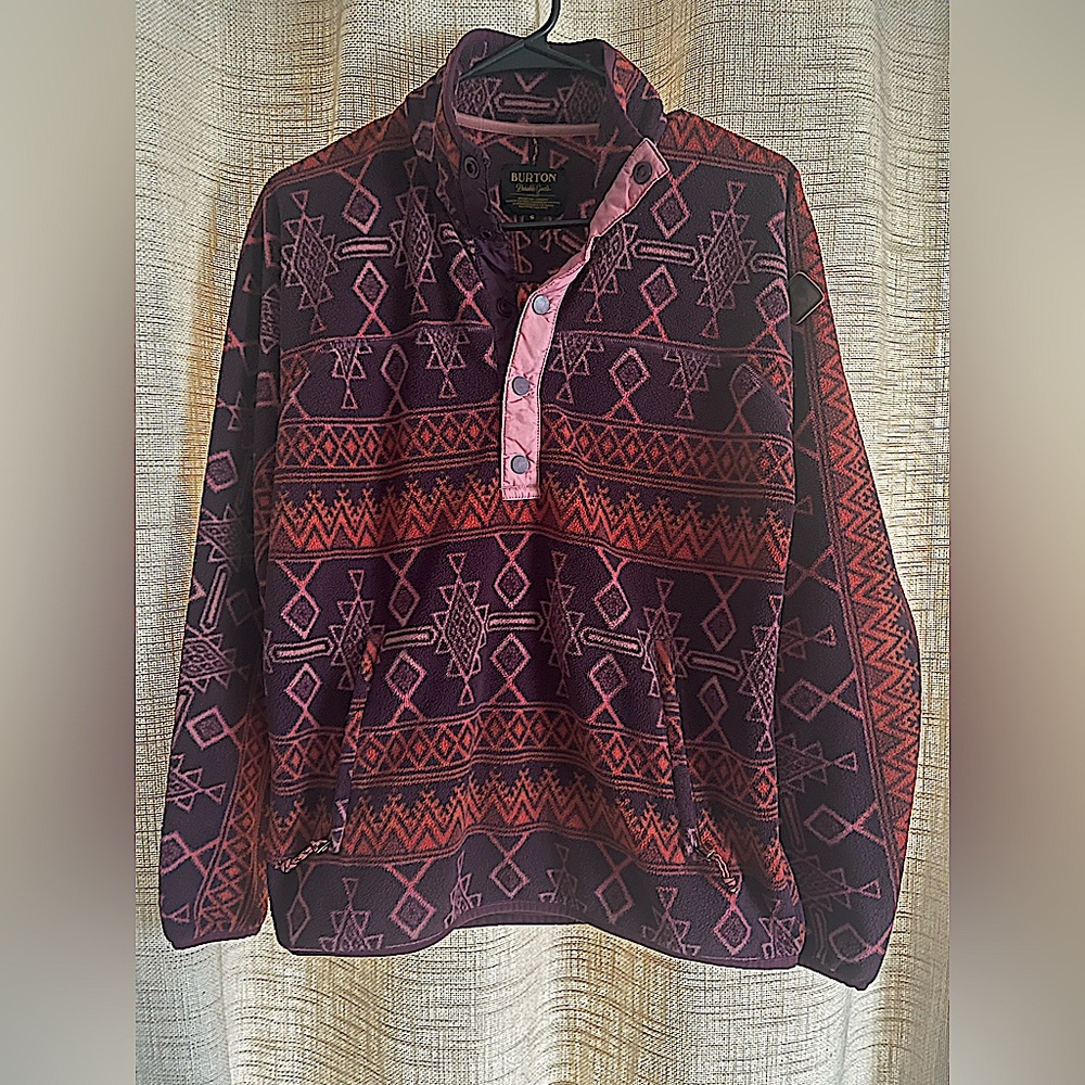 Patterned 1/4 Snap Fleece, BURTON, Size Small